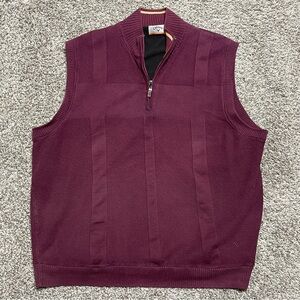 Callaway GOLF C-Tech Maroon Textured 1/4 Zip Knit Vest Size XL